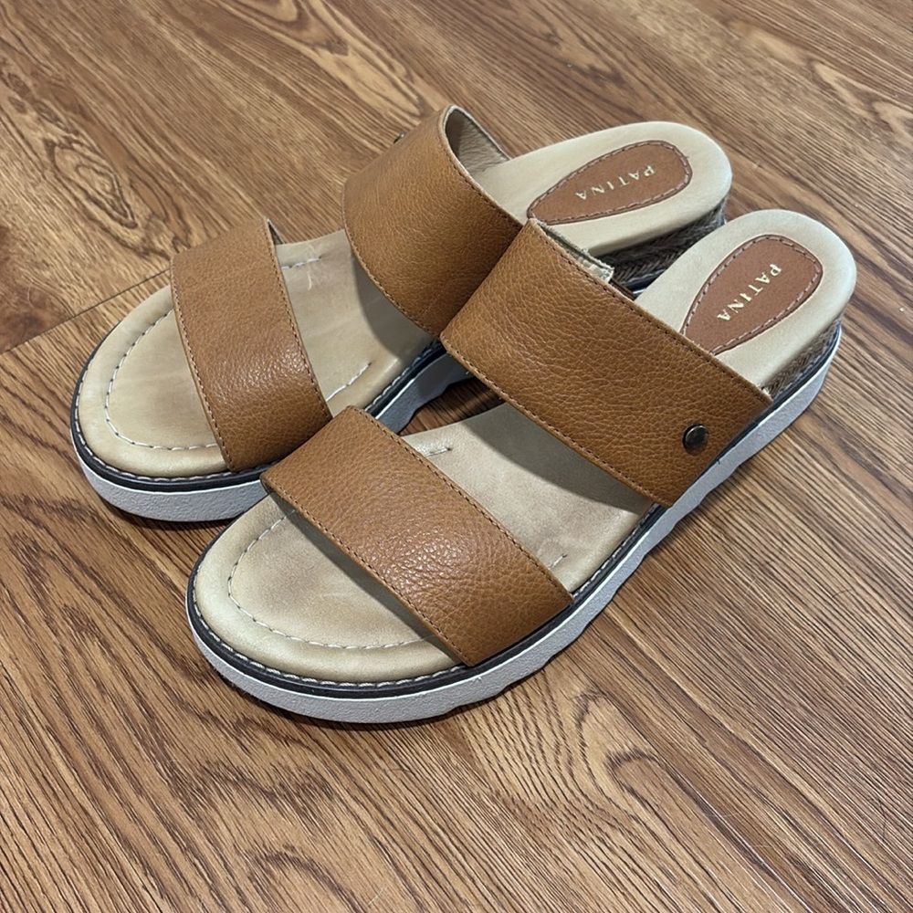 Portland Leather Patina Daydream Wedge Sandals in Dune